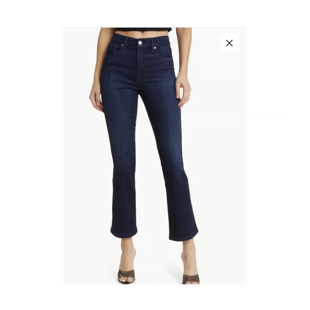 Good American Women Cotton Good Petite Straight Jeans 12/31 Blue Minimalist